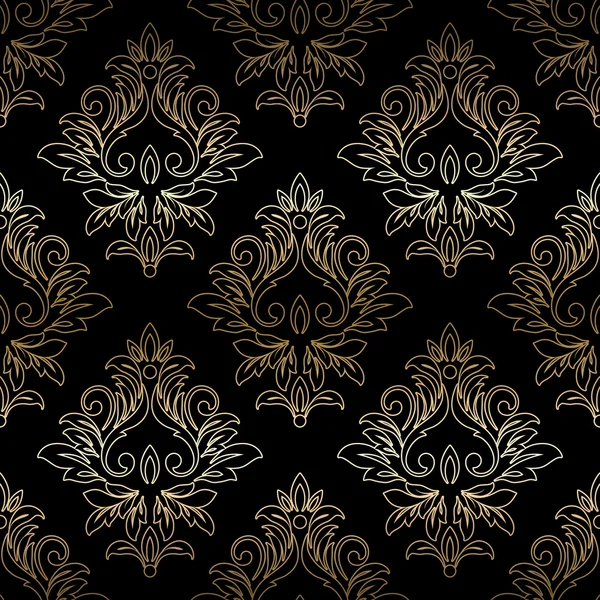 Patrón floral sin costuras Damasco. Fondo de pantalla real . — Vector de stock