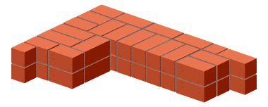 Tuğla. Yarım tuğla duvar. Bir tuğla duvar inşaatı. Tuğla yığma düzeni