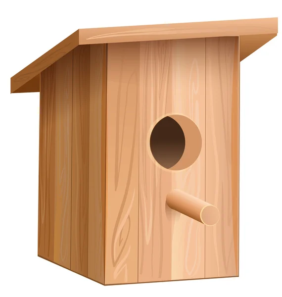 Wooden house for bird. Nesting box — Stock Vector