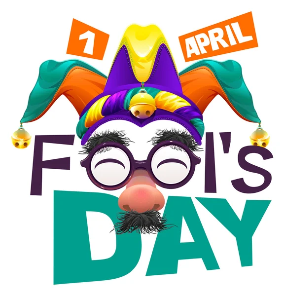Komik gözlük burun. Nisan Fools Day metin tebrik kartı için yazı. 1 Nisan Fools Day