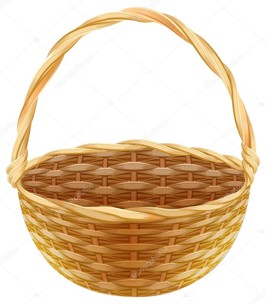 Empty wicker basket. Wicker basket made of straw