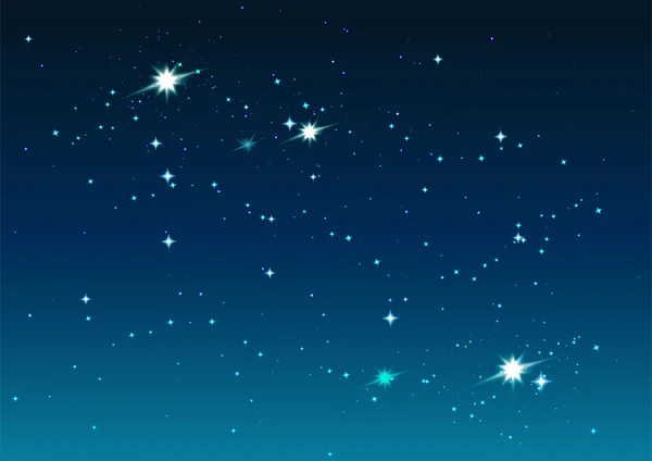 Cielo estrellado nocturno. Estrellas y espacio — Vector de stock