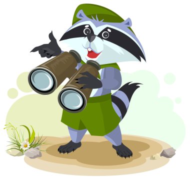 Rakun dürbün ile scout