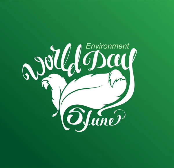 5 Jine World Environment Day. Lettering text for greeting card — Stock Vector