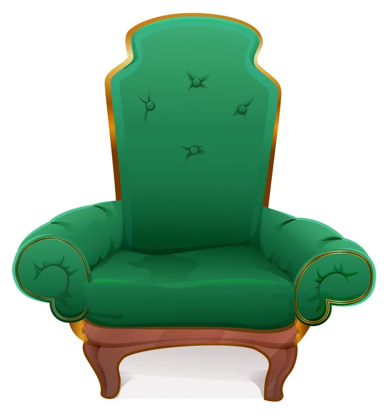 Zöld fotel. Párnázott bútorok — Stock Vector