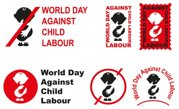 Internationella dagen mot barnarbete — Stock vektor