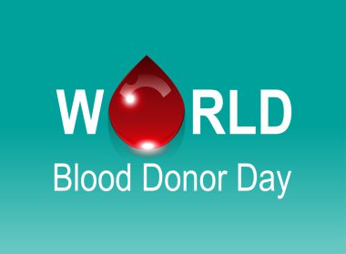 Dünya kan donör günü. Yeşil zemin üzerine kırmızı damla