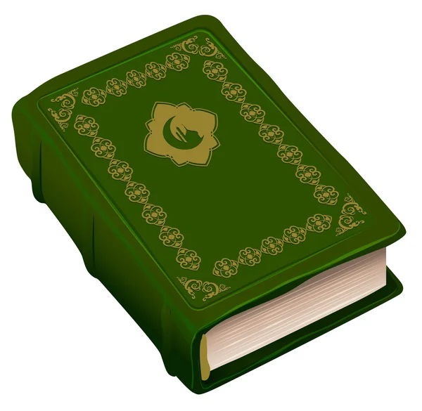 Livre vert Coran. Symbole de la religion Islam — Image vectorielle