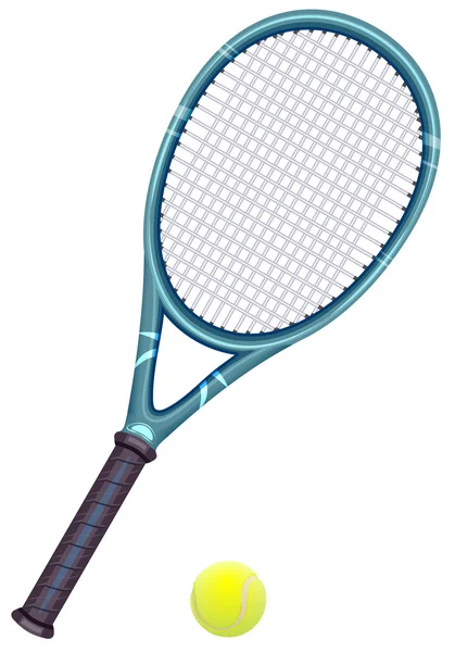 Raqueta de tenis y pelota — Vector de stock