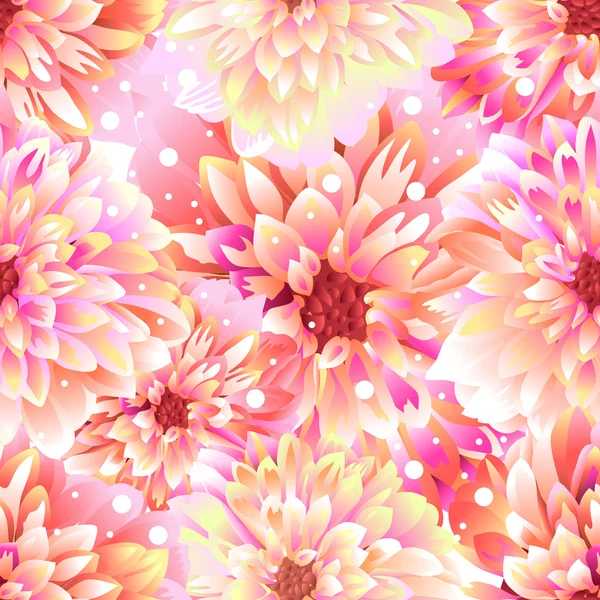 Sömlös floral bakgrund Dahlia — Stock vektor