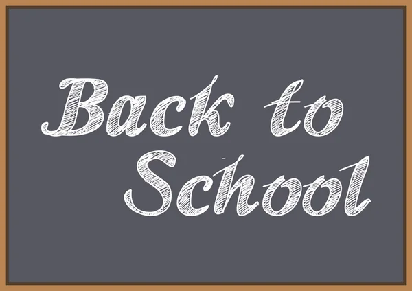 Back to school. Inscription in chalk on blackboard — Stock Vector