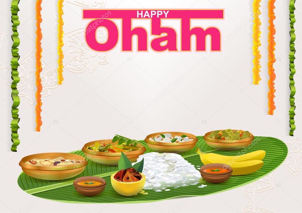 Happy Onam. Food for hindu festival in Kerala Stock Vector Image by  ©orensila #121456646
