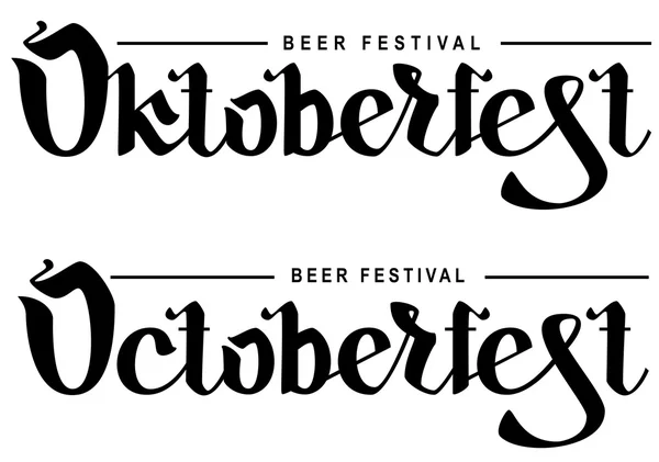 Oktoberfest festival della birra. Testo lettering — Vettoriale Stock