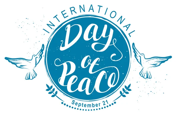 21 de septiembre Día Internacional de la Paz — Archivo Imágenes Vectoriales