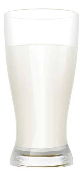 Verre plein de lait isolé sur fond blanc — Image vectorielle