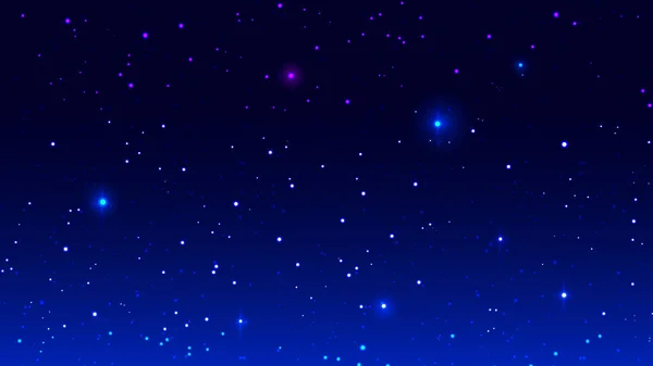 Plantilla de fondo de cielo estrellado de noche azul para tarjeta de felicitación de Navidad — Vector de stock