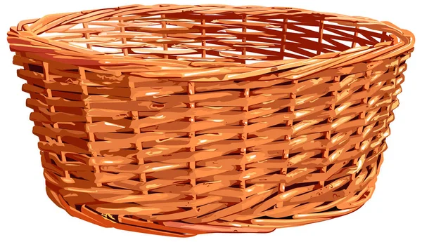 Пустая плетеная соломенная корзина для хлеба или цветов — стоковый вектор
