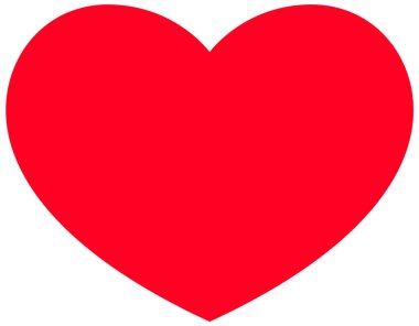 Kırmızı kalp şekli aşk sembolü Sevgililer Günü ikonu