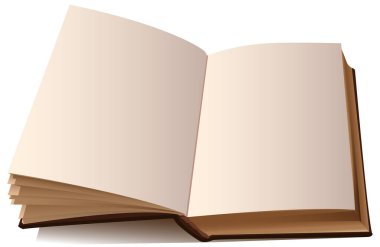 Boş sayfaları beyaz üzerine izole edilmiş kitap şablonunu aç