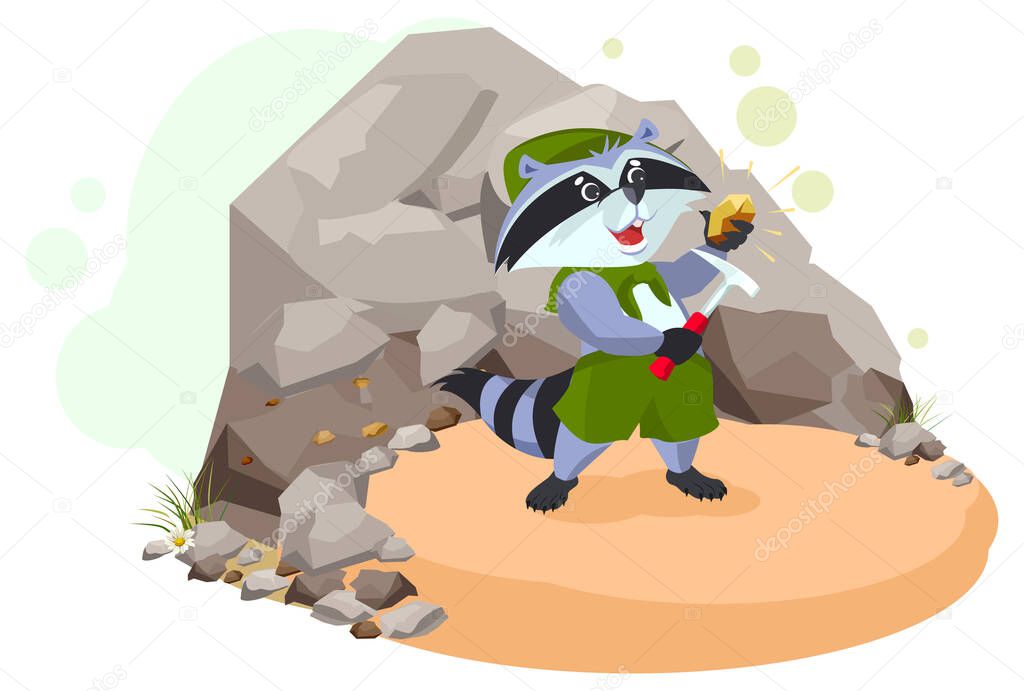 Raccoon scout geologist found rock copper ore