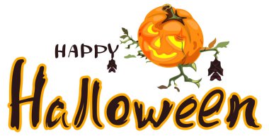 Mutlu Cadılar Bayramı tebrik kartı yazıları. Balkabağı feneri ve yarasa