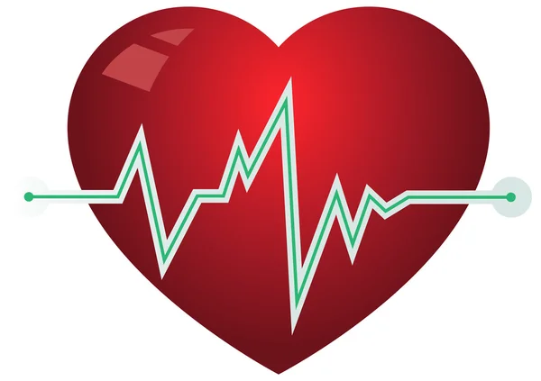 Icon heart with pulse graph — Stock Vector