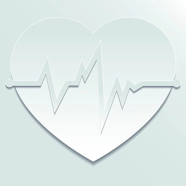 Icon heart with pulse graph — Stock Vector