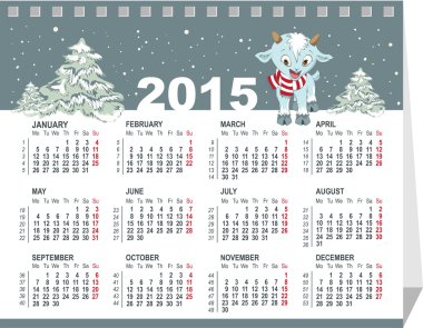 2015 için takvim. Yılın keçi sembolü