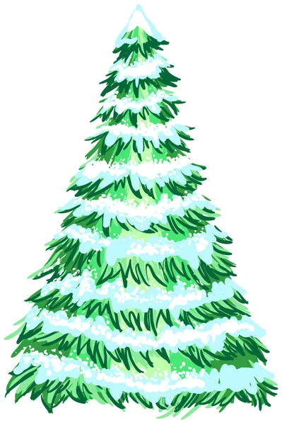 Pine covered with snow — Stock Vector