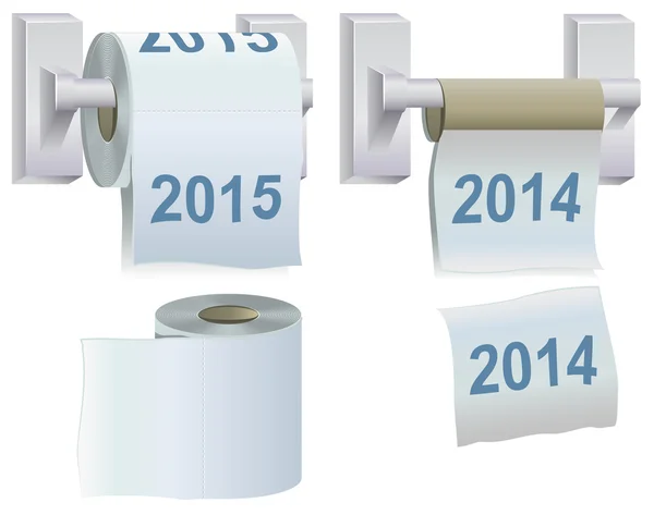 Toilet paper 2014 and 2015 — Stock Vector