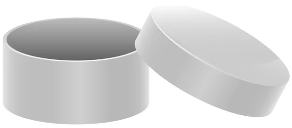 Vorlage weiße runde offene Schachtel — Stockvektor
