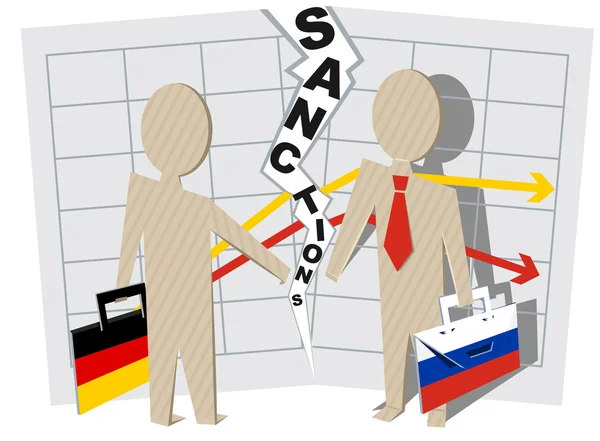 Alemania sanciones contra Rusia — Vector de stock