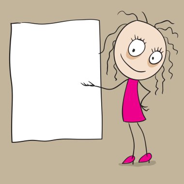 Kız gösteren ürün tanıtımı