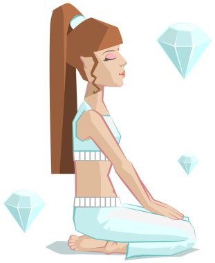 Kız yoga. Vajrasana