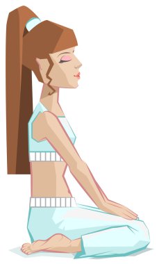 Yoga oturan kız Virasana - kahraman poz poz.