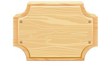 Köşeleri yuvarlatılmış ahşap tabela