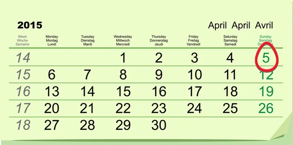 5 de abril de 2015 - Páscoa Católica — Vetor de Stock