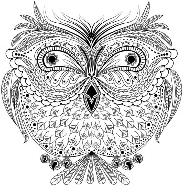 Tek renkli soyut baykuş