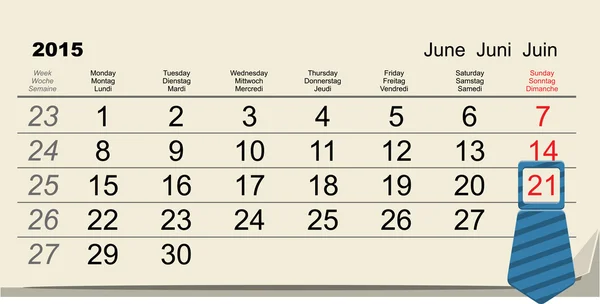 21 juni 2015 - fäder internationella dag — Stock vektor