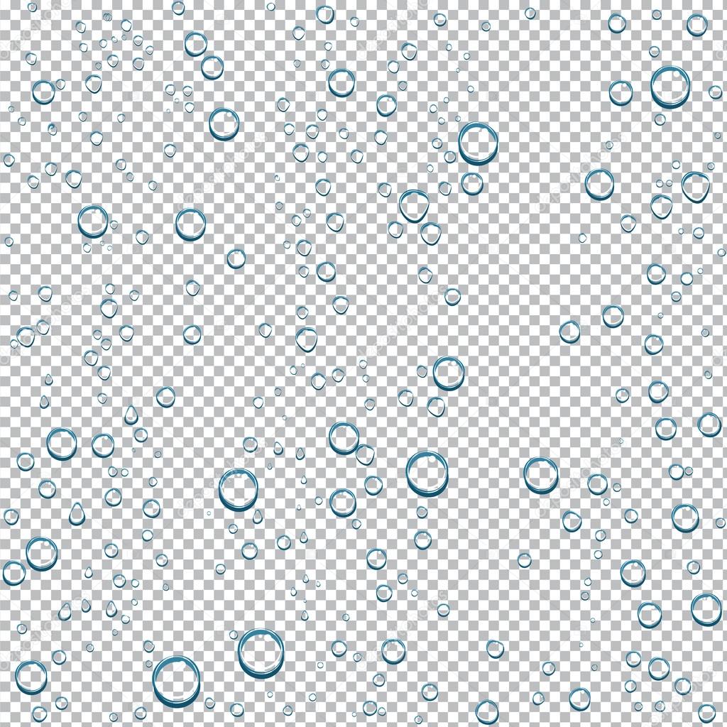 Water droplets on a transparent background
