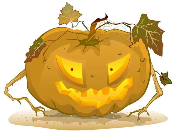 Terrible linterna de calabaza para Halloween. Accesorios de Halloween de vacaciones — Vector de stock