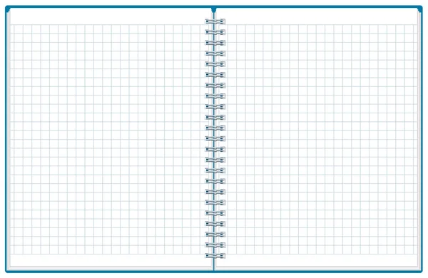 Libro de ejercicios. Abre el cuaderno. Cuaderno a cuadros — Vector de stock