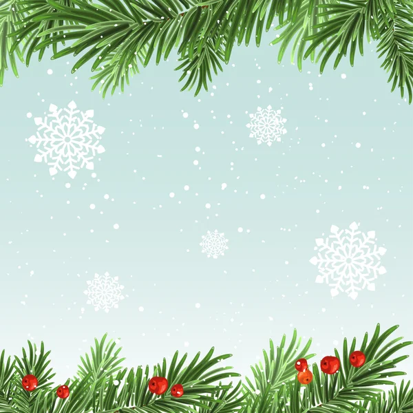 Arrière-plan des branches d'épinette. Fond de Noël — Image vectorielle