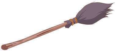 Cadılar süpürge. Eski süpürge. Cadılar Bayramı Aksesuar nesne