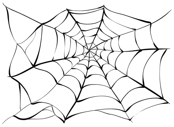 クモの巣。大きな黒い蜘蛛の巣 — ストックベクタ