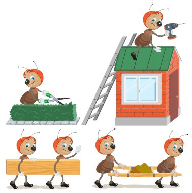 Set Ant worker clipart