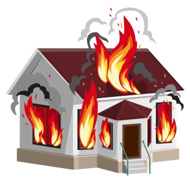 Beyaz taş burns ev. Özellik yangına karşı sigorta. Ev sigortası