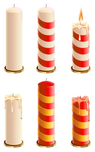 Set Christmas candle — Stock Vector