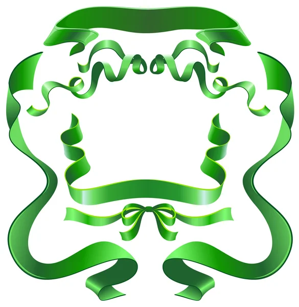 Set ruban vert — Image vectorielle