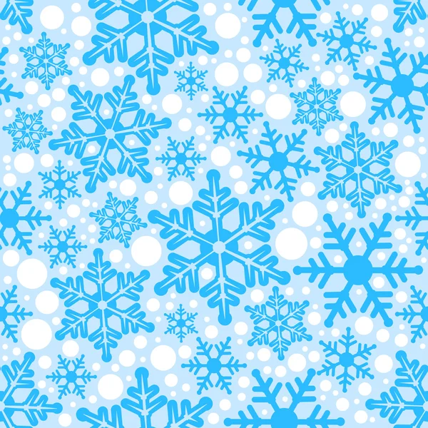 Fond bleu flocons de neige sans couture — Image vectorielle